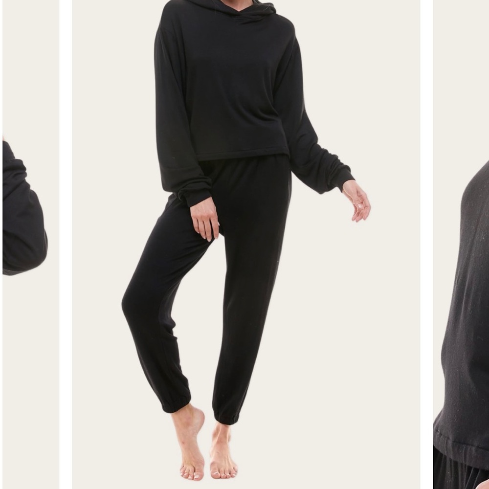 Masongrey fuzzy luxe black sweatpants size small